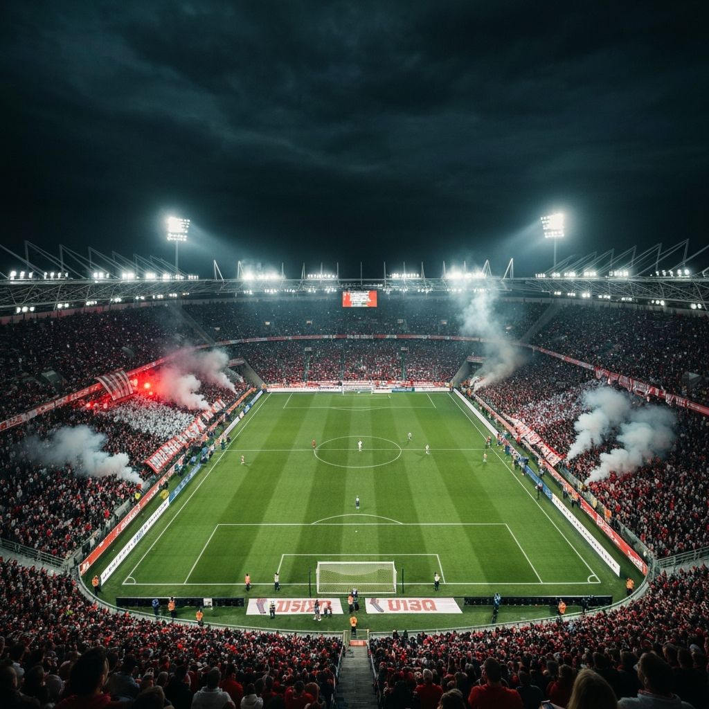 Sportpálya telt ház előtt Magyarországon